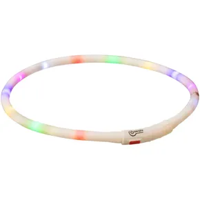 Flash USB leuchtendes Silikonhalsband, XS-XL: 70 cm / 10 mm, mehrfarbig